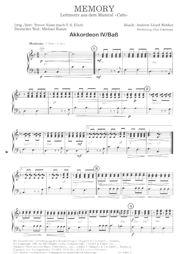 Memory - Leitmotiv aus dem Musical "Cats"