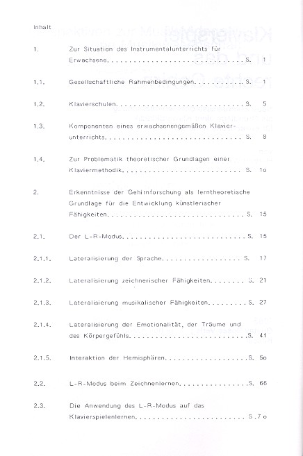 Klavierspiel und das rechte Gehirn