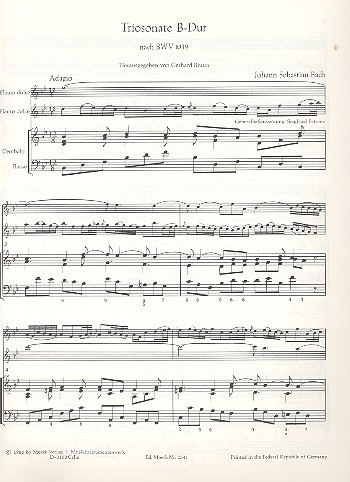 Triosonate B-Dur nach BWV1039