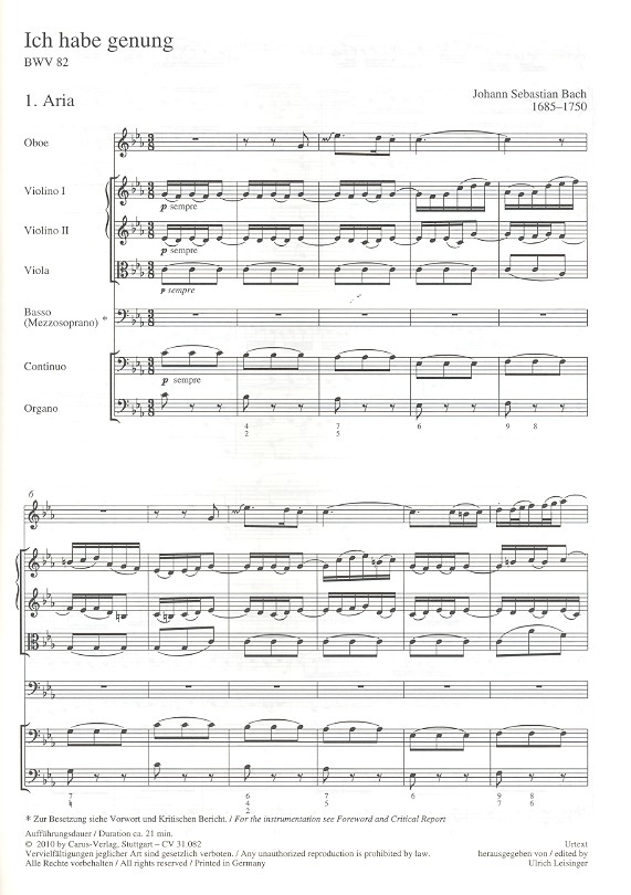Ich habe genung BWV82