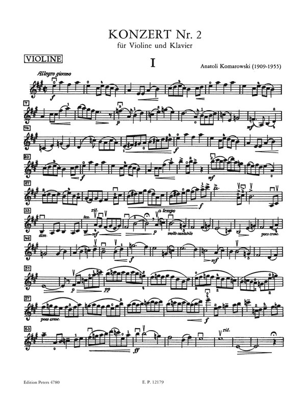 Konzert A-Dur Nr.2 für Violine und Orchester