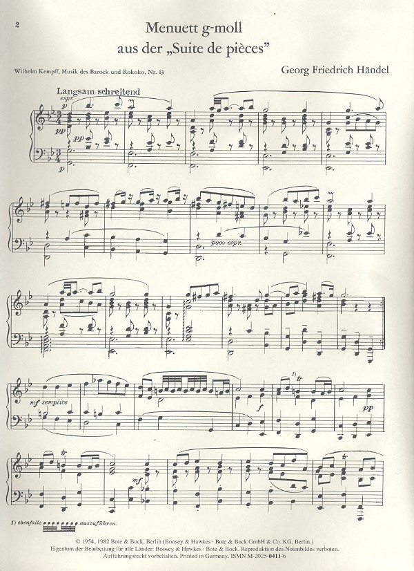 Menuett g-moll aus der 'Suite de pieces'