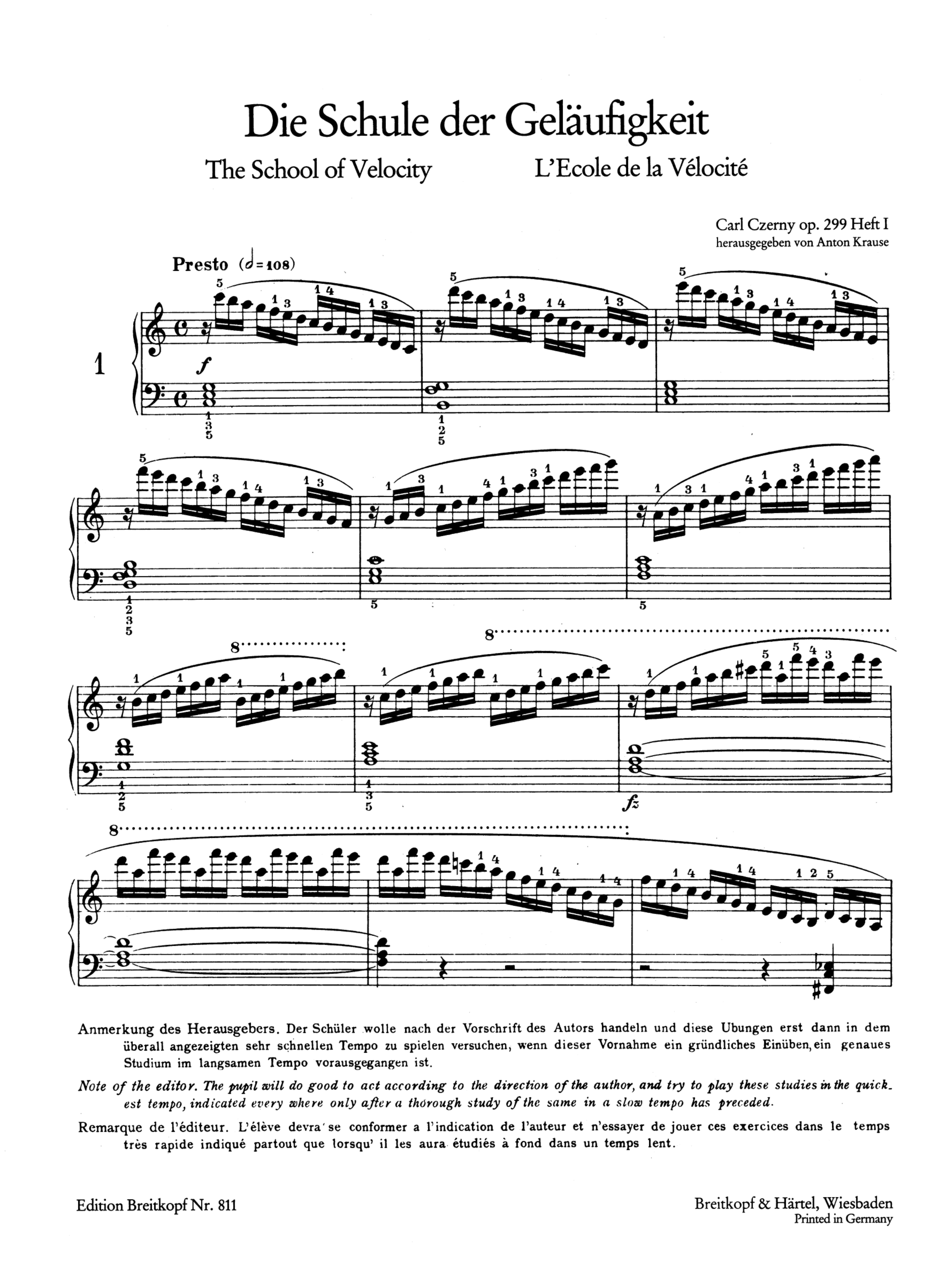 Schule der Geläufigkeit op.299 Band 1