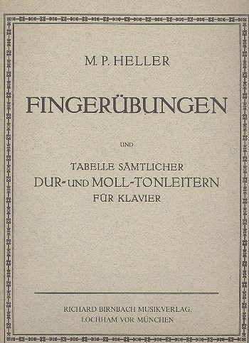 Fingerübungen mit Tabelle sämtlicher Dur- und Molltonarten 