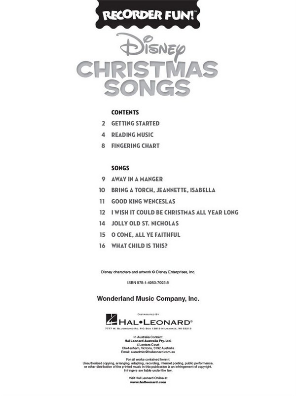 HL00183222 Disney Christmas Songs