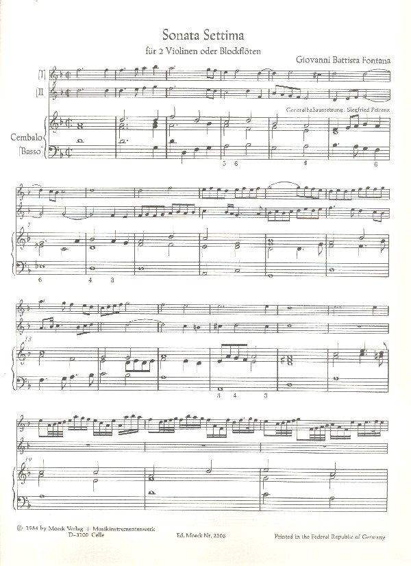 Sonata settima für 2 Violinen