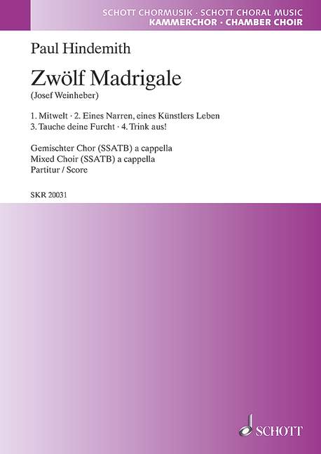 Hindemith, Paul: Zwölf Madrigale Heft 1