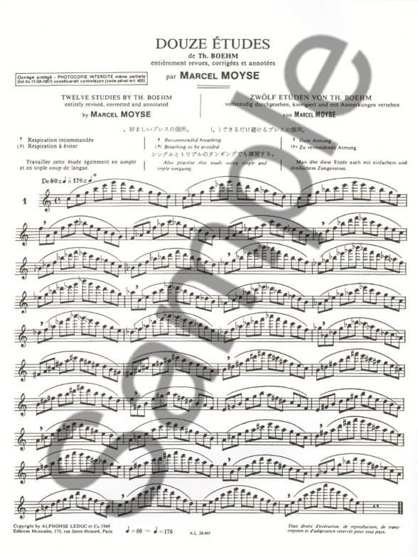 12 études de Boehm pour flûte