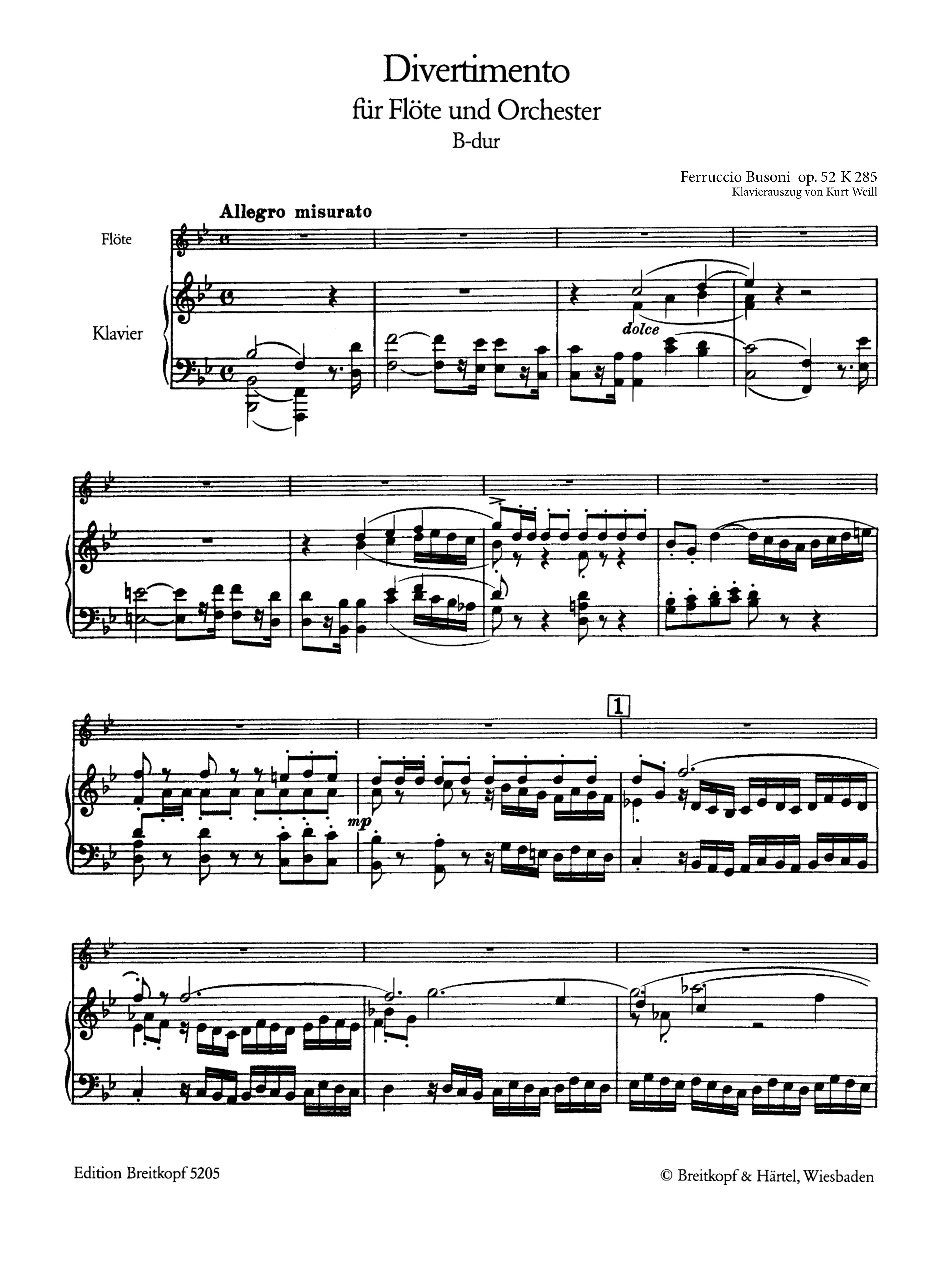 Divertimento B-Dur op.52
