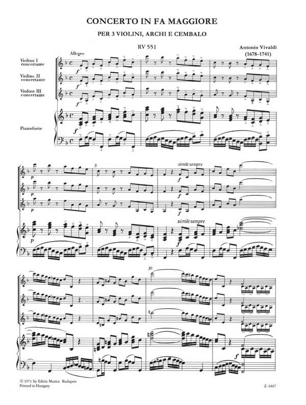 Konzert F-Dur RV551