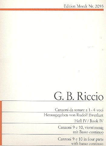 Canzoni da sonare à 1-4 voci