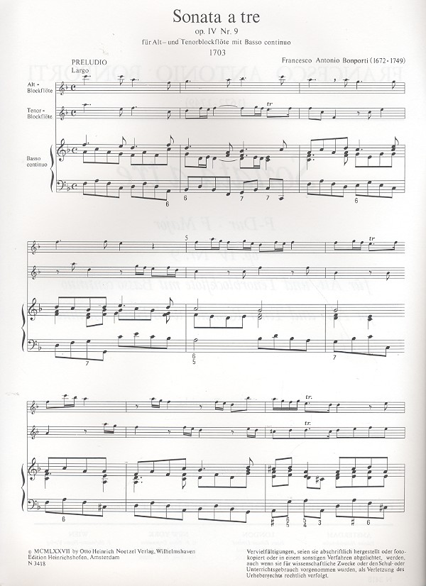 Sonata a tre F-Dur op.4,9 für