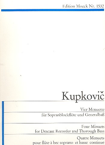 4 Menuette für Sopranblockflöte