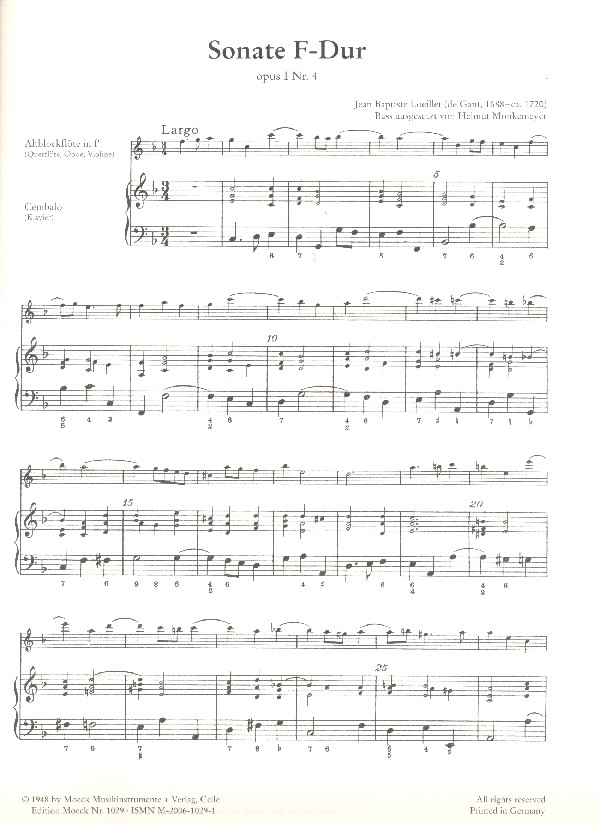 Sonate F-Dur op.1,4 für