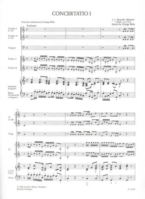 4 Concertatii per 2 trombe (in do), timpani,