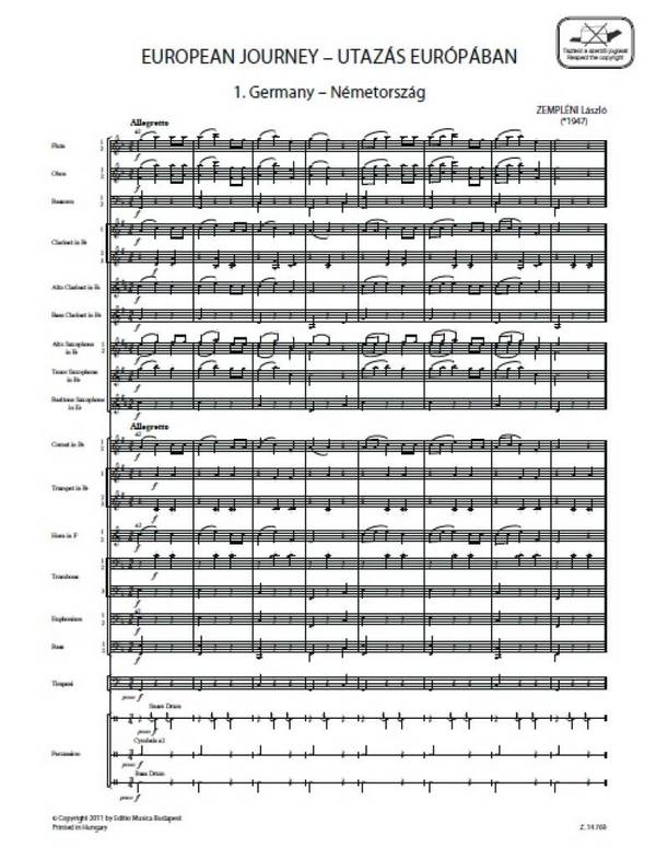 Z14769 European Journey: for concert band