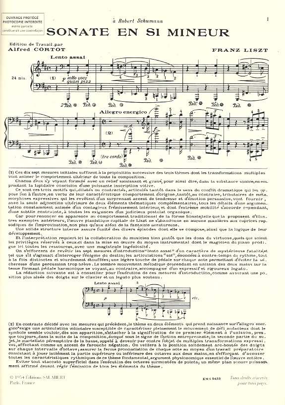 Sonate si mineur pour piano