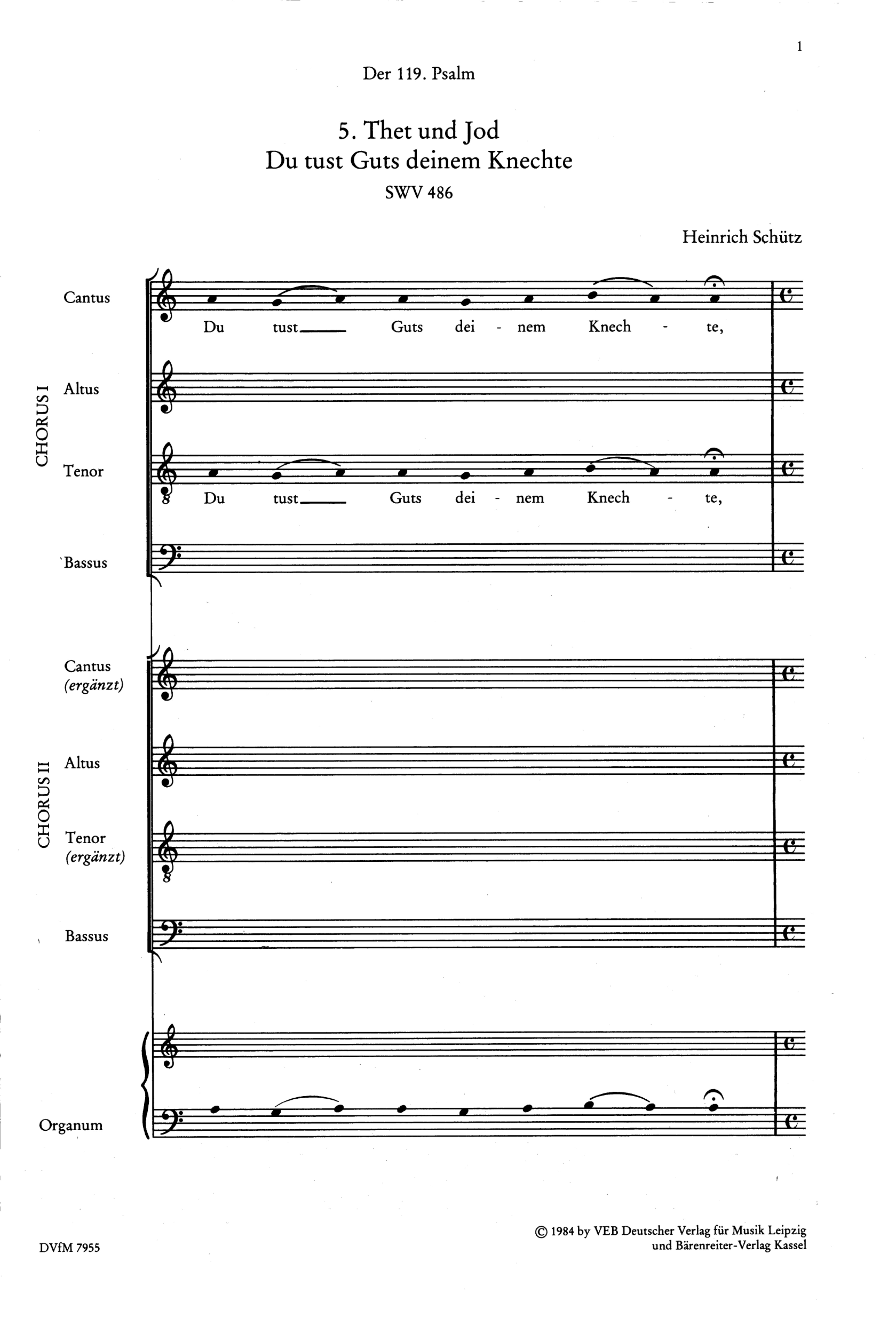 Du tust guts deinem Knechte SWV486