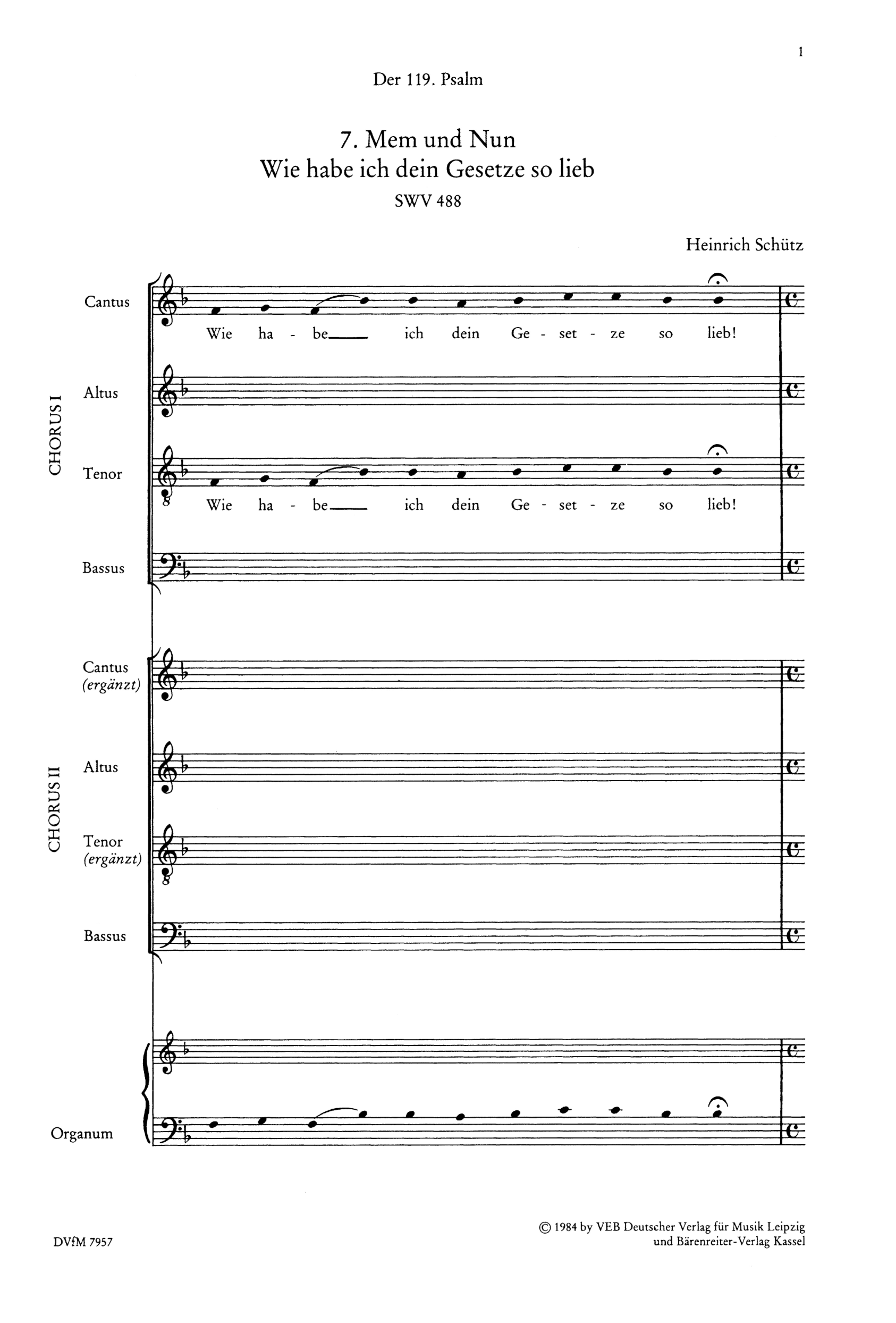 Wie habe ich deine Gesetze so lieb SWV488