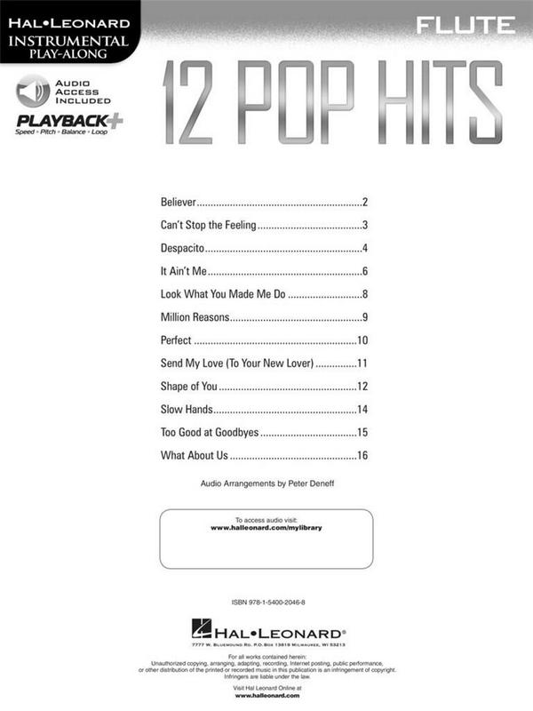 12 Pop Hits (+audio online):