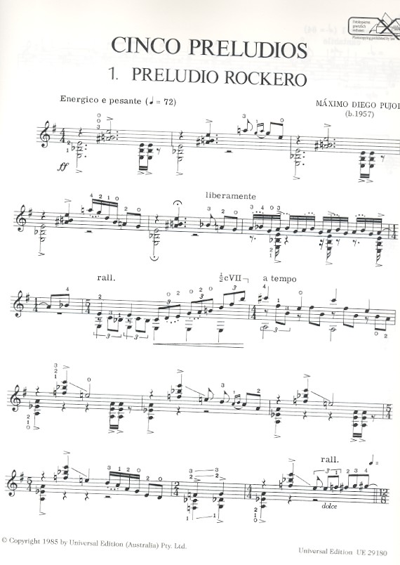 5 preludios guitar solo