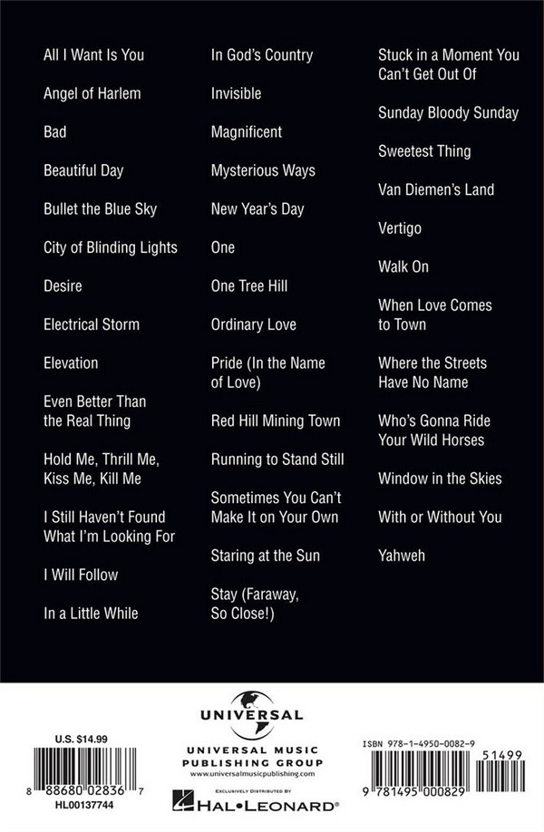 U2: Guitar Chord Songbook