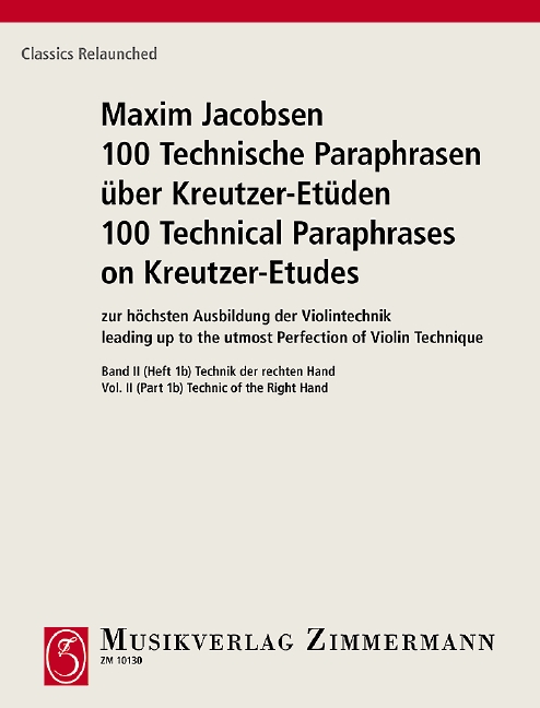 100 technische Paraphrasen über Kreutzer-Etüden Band 2 Heft 1b