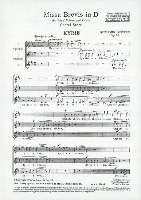 Missa brevis D-Dur op.63