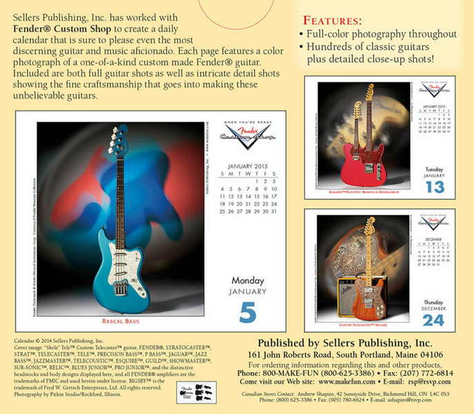 HL00125440 Calendar Fender Custom Shop Guitar 2015