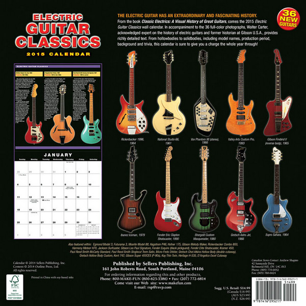 HL00125436 Calendar Electric Guitar Classics 2015