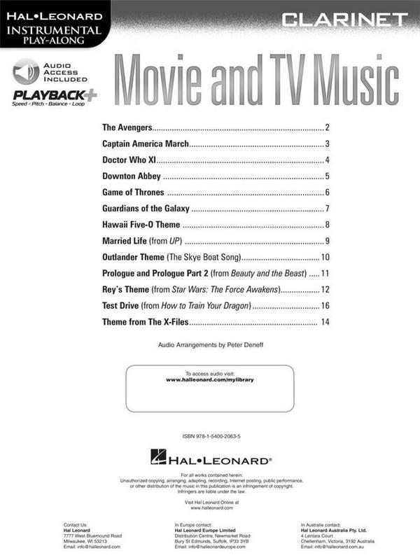 Movie and TV Music (+audio online):