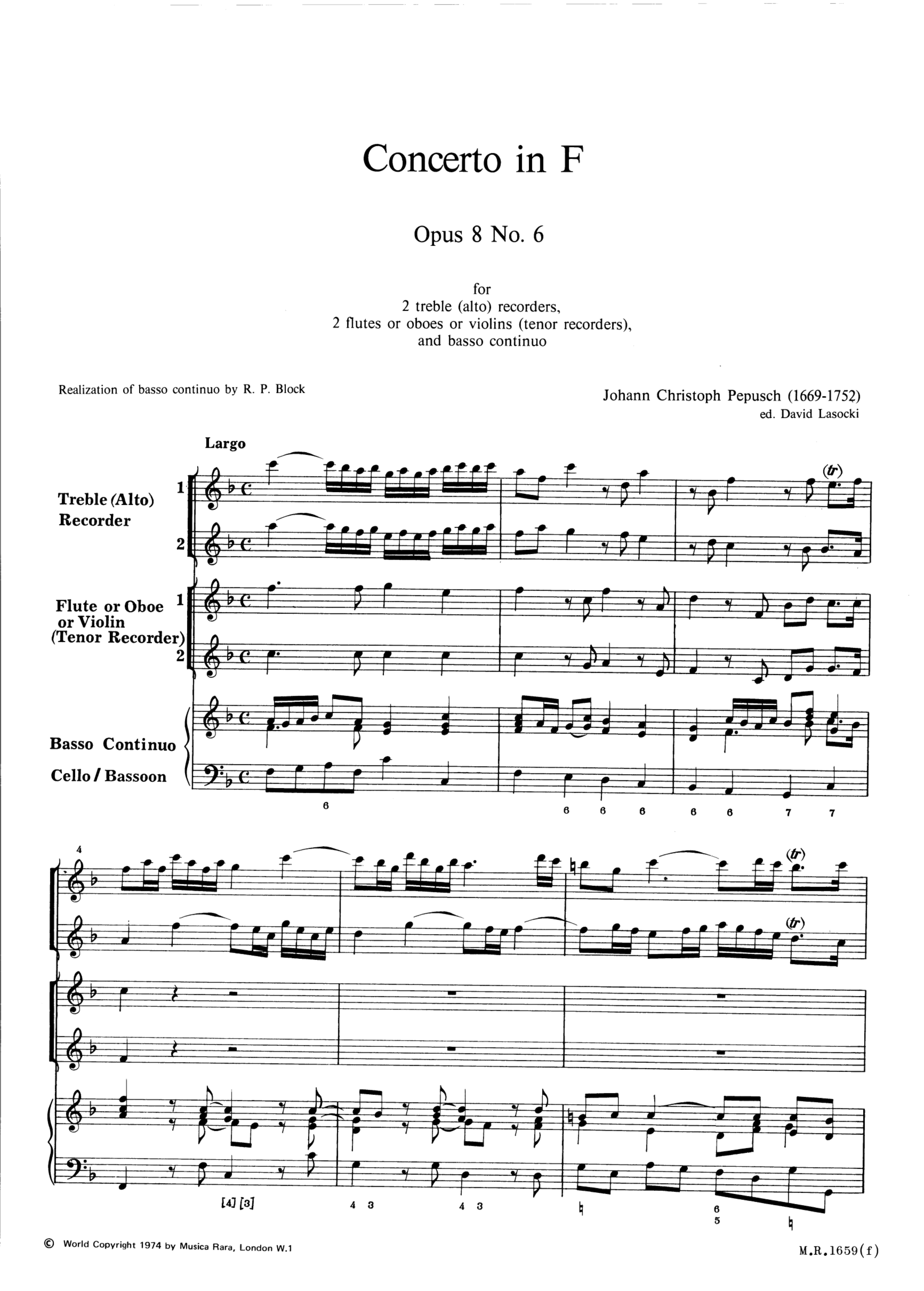 Concerto in f Major op.8,6 for