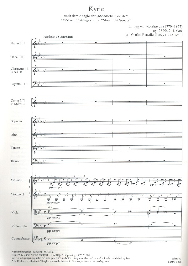 Kyrie nach dem Adagio der Mondscheinsonate op.27,2 (c-Moll)