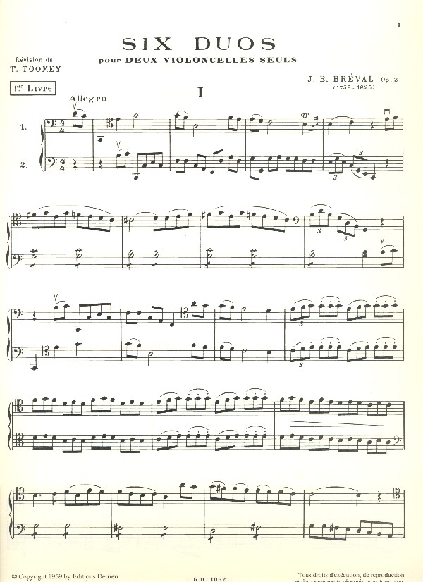 6 duos vol.1 pour 2 violoncelles