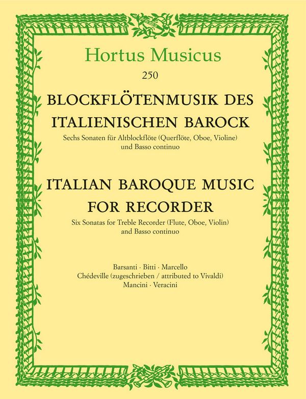 Blockflötenmusik des italienischen Barock - 6 Sonaten 