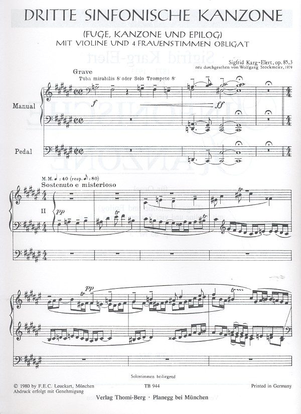 Sinfonische Kanzone Nr.3 op.85,3
