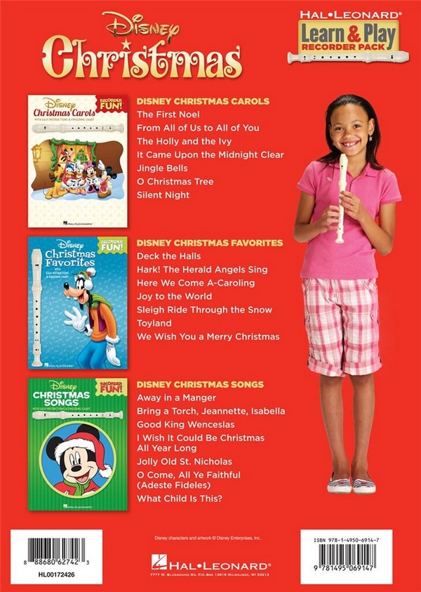 Disney Christmas Learn & Play Recorder Pack (+instrument)