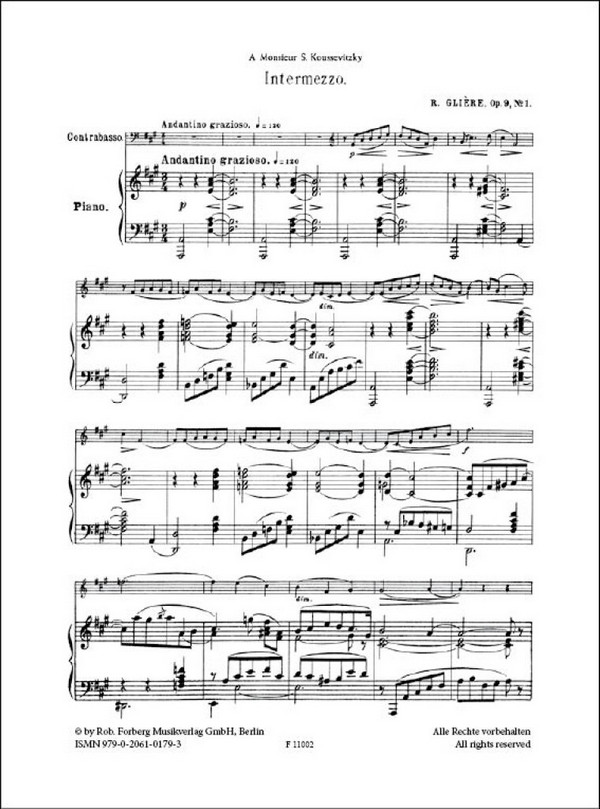 Intermezzo op.9,1 für Kontrabaß und