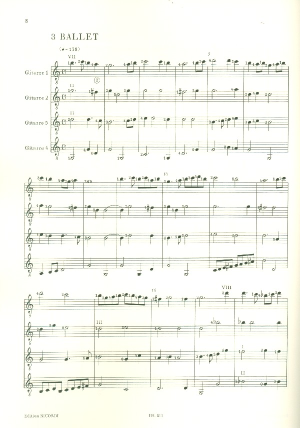 Tänze für 4 Gitarren (Verlagskopie)