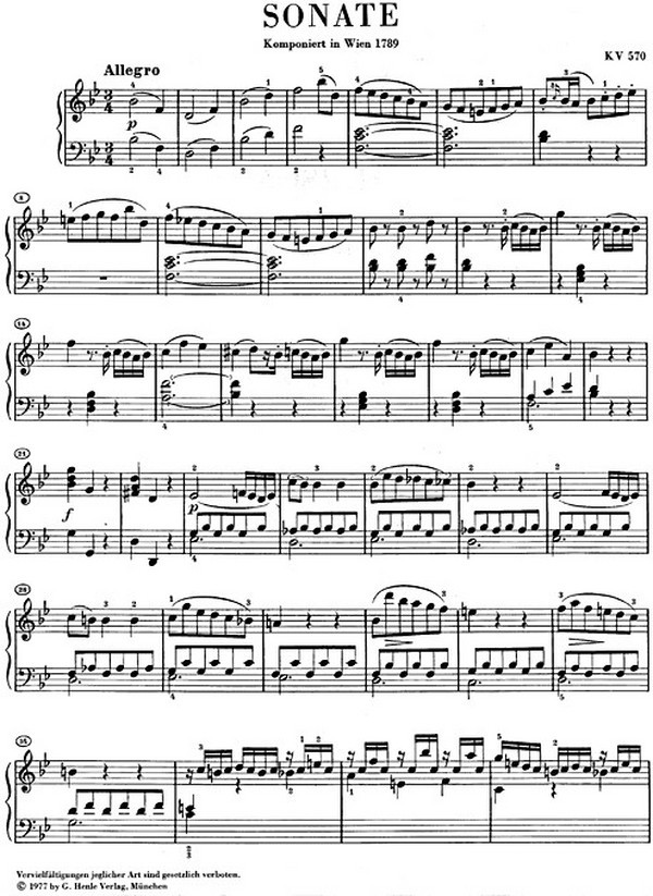 Sonate B-Dur KV570