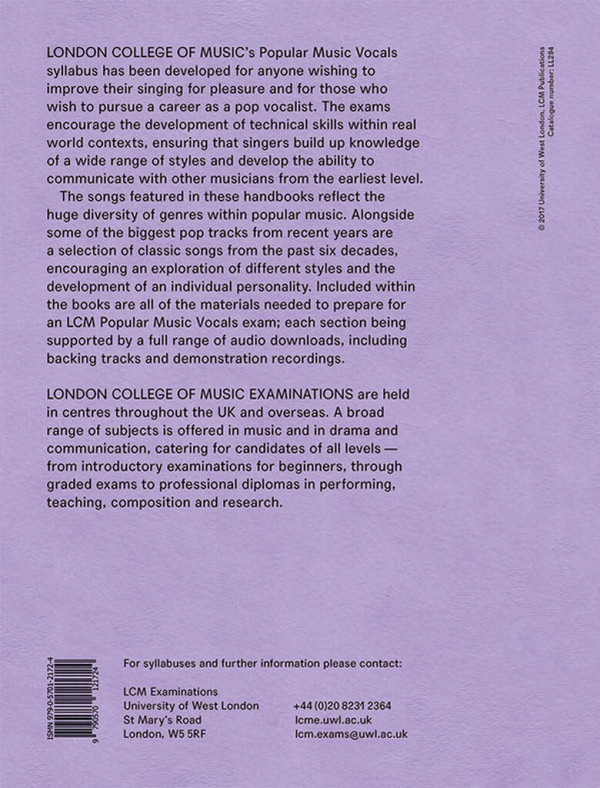 LL294 Popular Music Vocals Grade 2 (+Online Audio Access)
