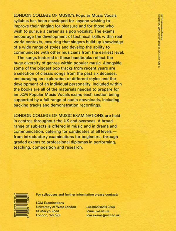 LL297 Popular Music Vocals Grade 5 (+Online Audio Access)