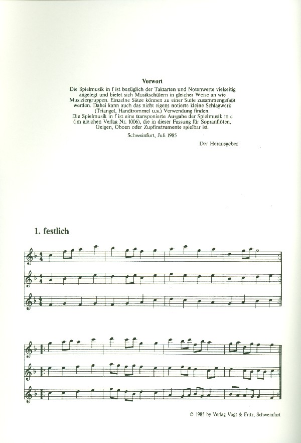 Spielmusik in F