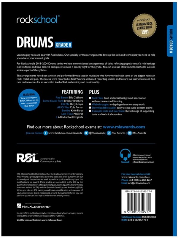 Rockschool Drums - Grade 8 (+audio online):