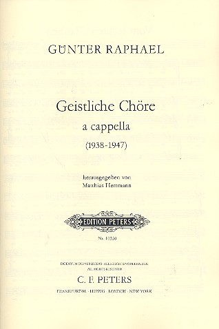 Geistliche Chöre a cappella (1938-1947)