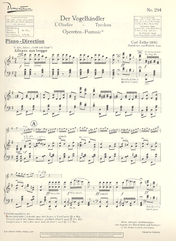 Der Vogelhändler Operetten-Fantasie