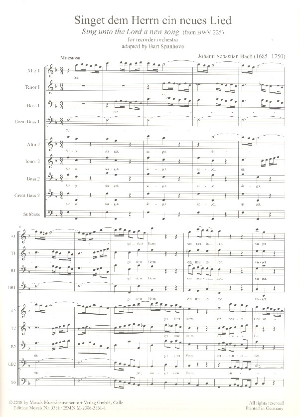 Singet dem Herrn ein neues Lied BWV225