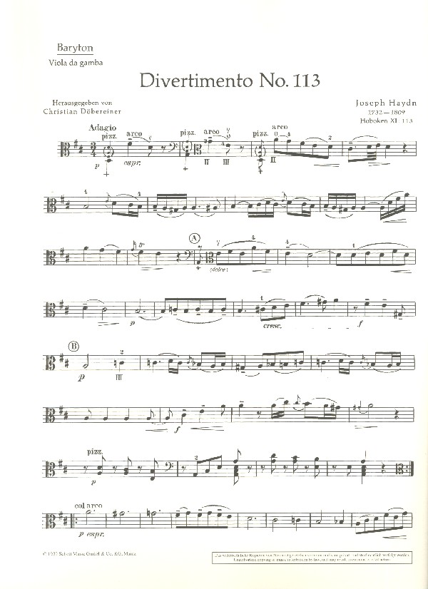 Divertimento No. 113 Hob.XI:113