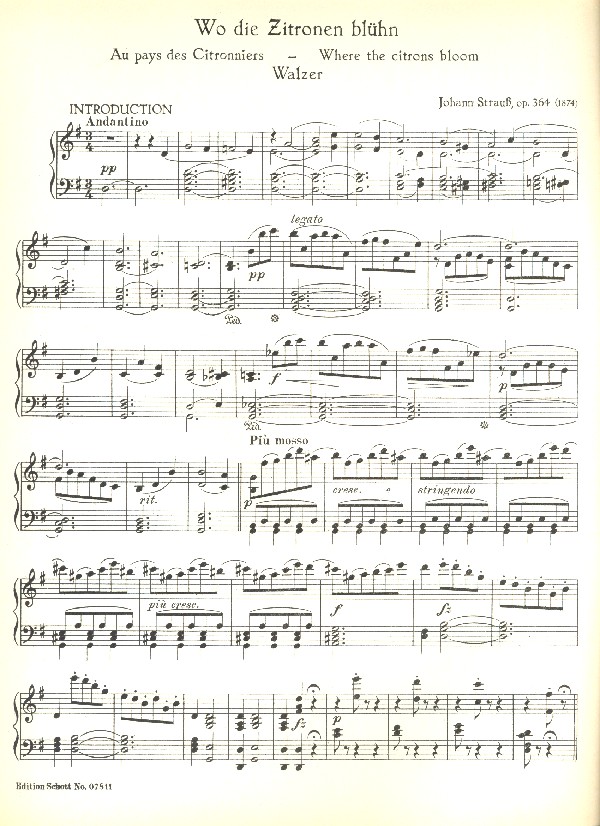 Wo die Zitronen blühn op. 364