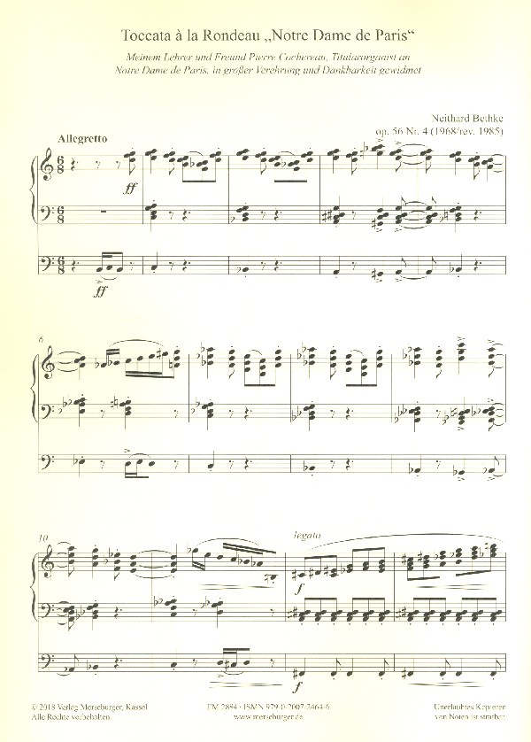 Toccata à la rondeau Notre Dame de Paris op.56,4